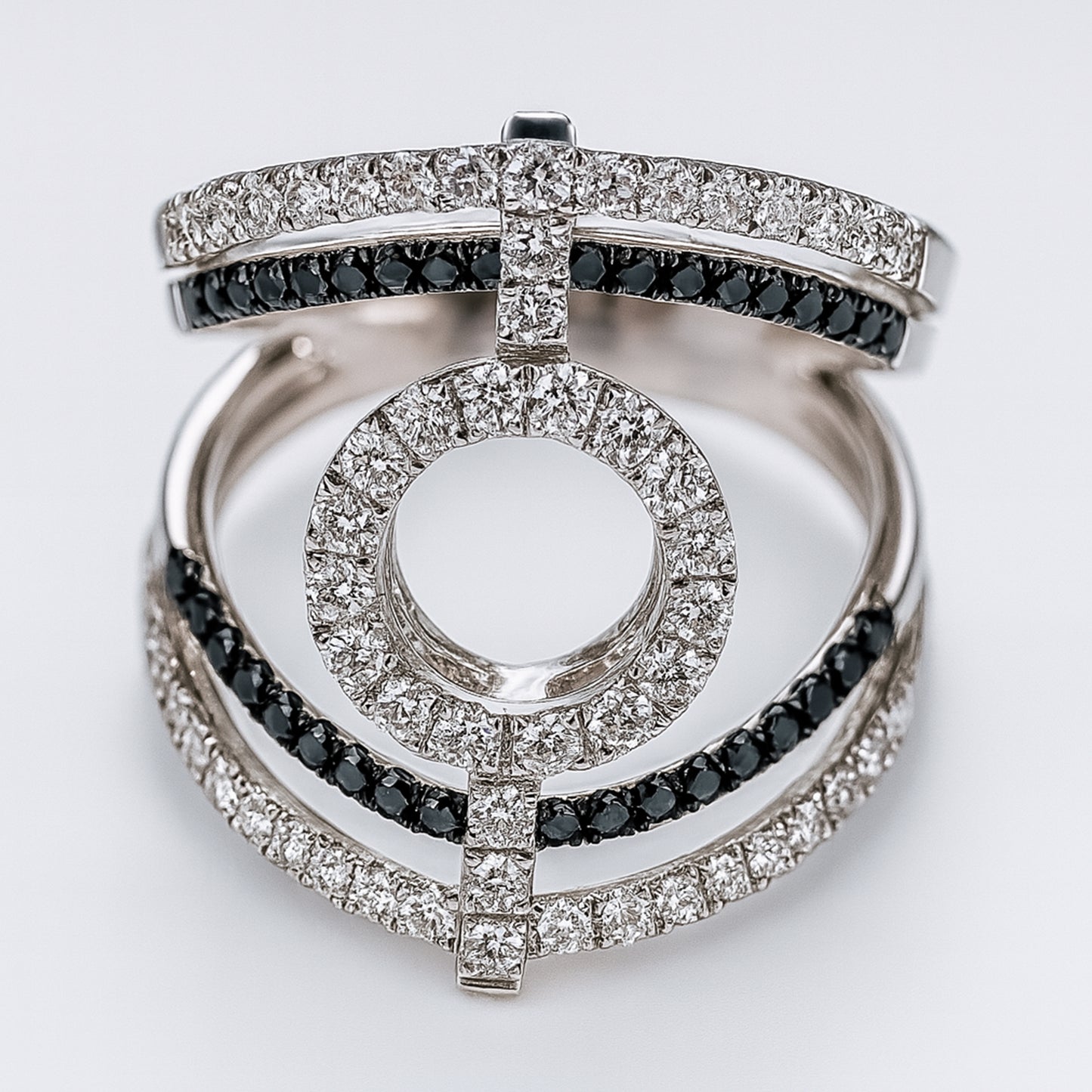 Diamond Statement Ring with Sapphires