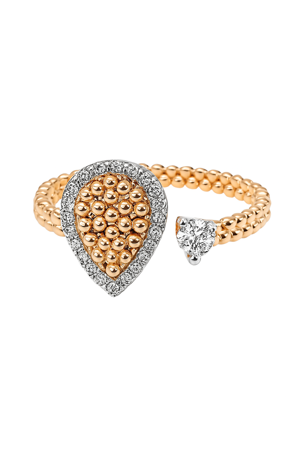 Pear Shaped Pave Ring