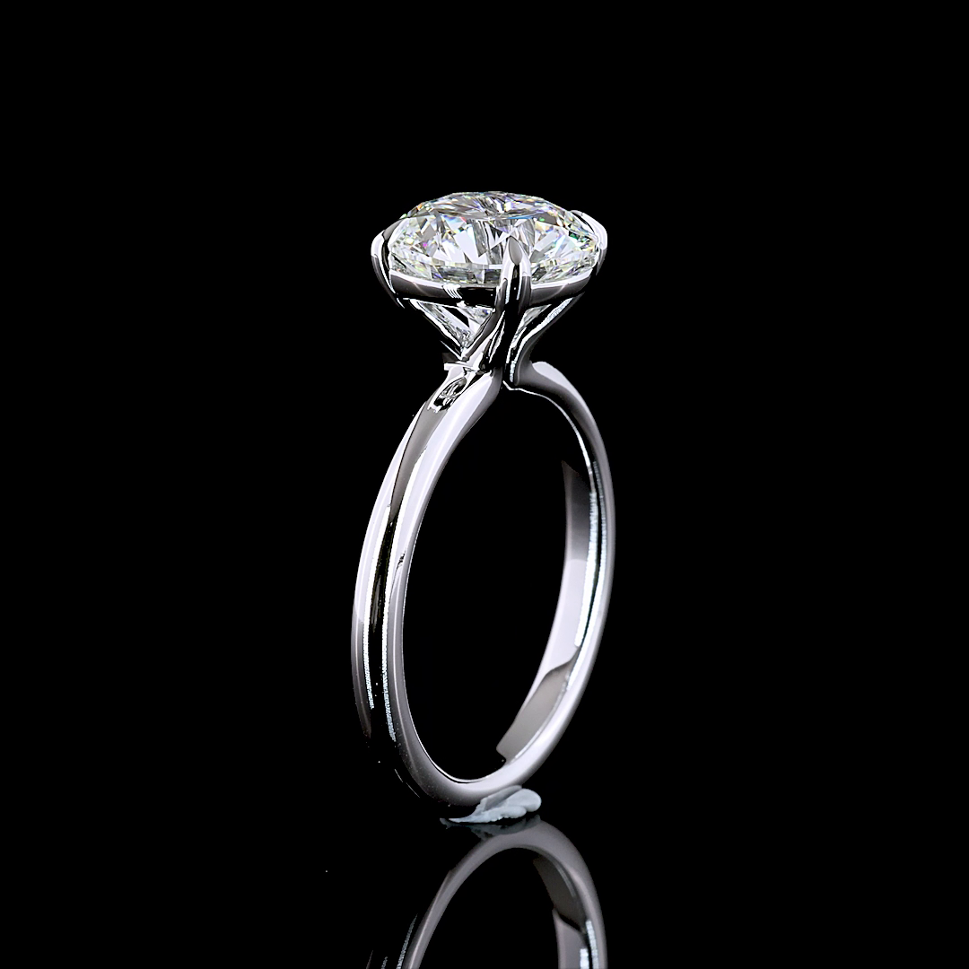 Round Shape Solitaire Engagement Ring (Lab Grown)