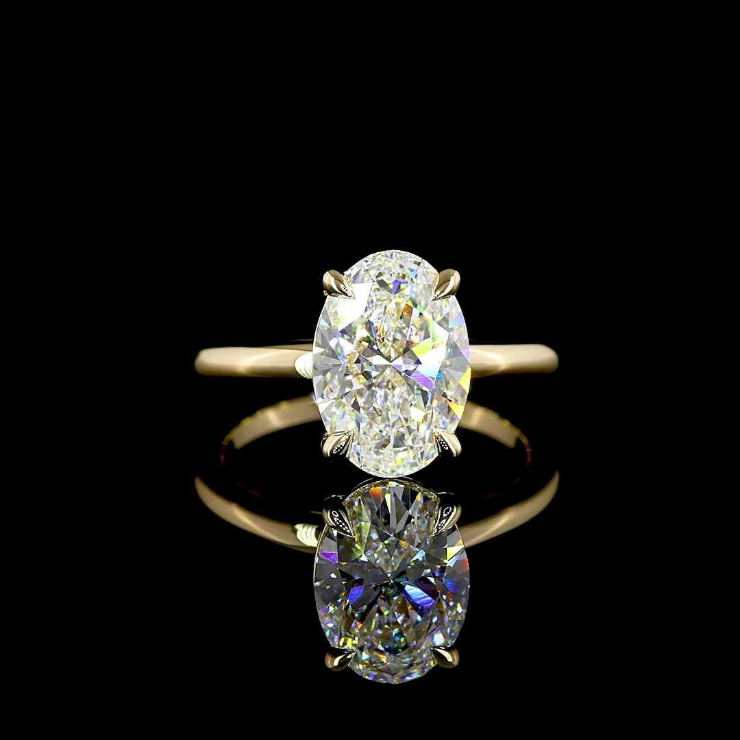 Oval Shape Solitaire Engagement Ring (Lab Grown)