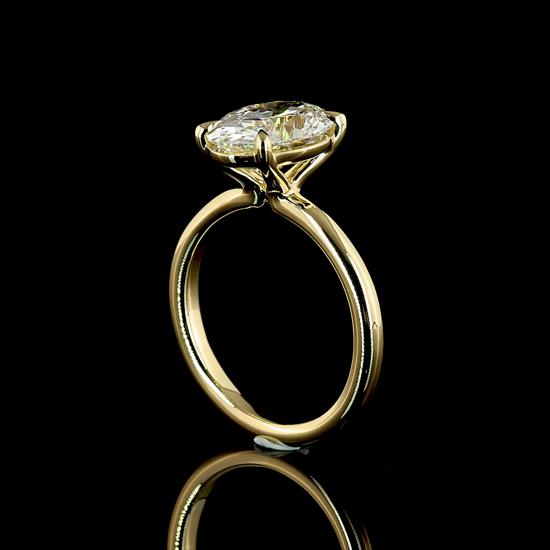 Oval Shape Solitaire Engagement Ring (Lab Grown)