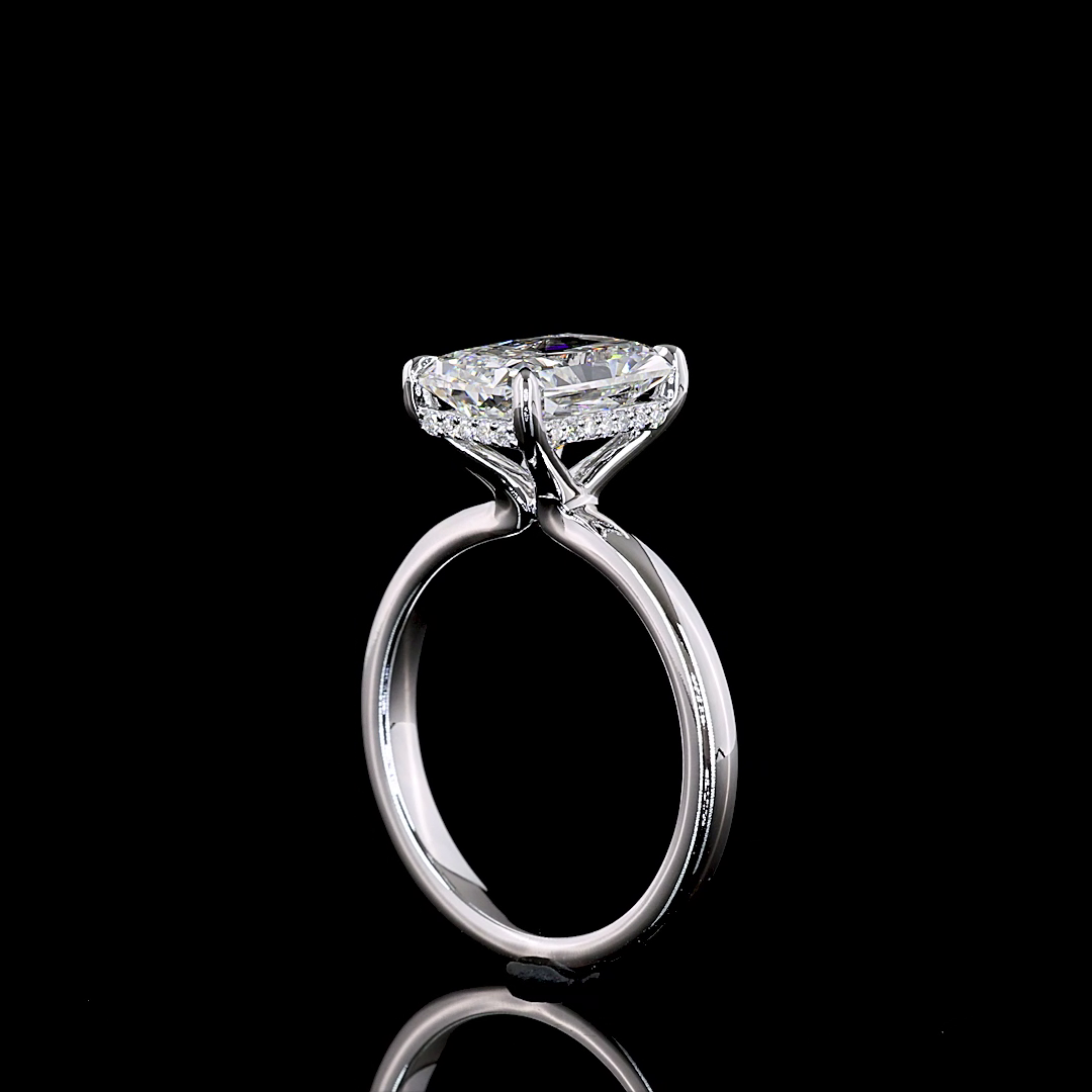 Radiant Shape Hidden Halo Engagement Ring (Lab Grown)