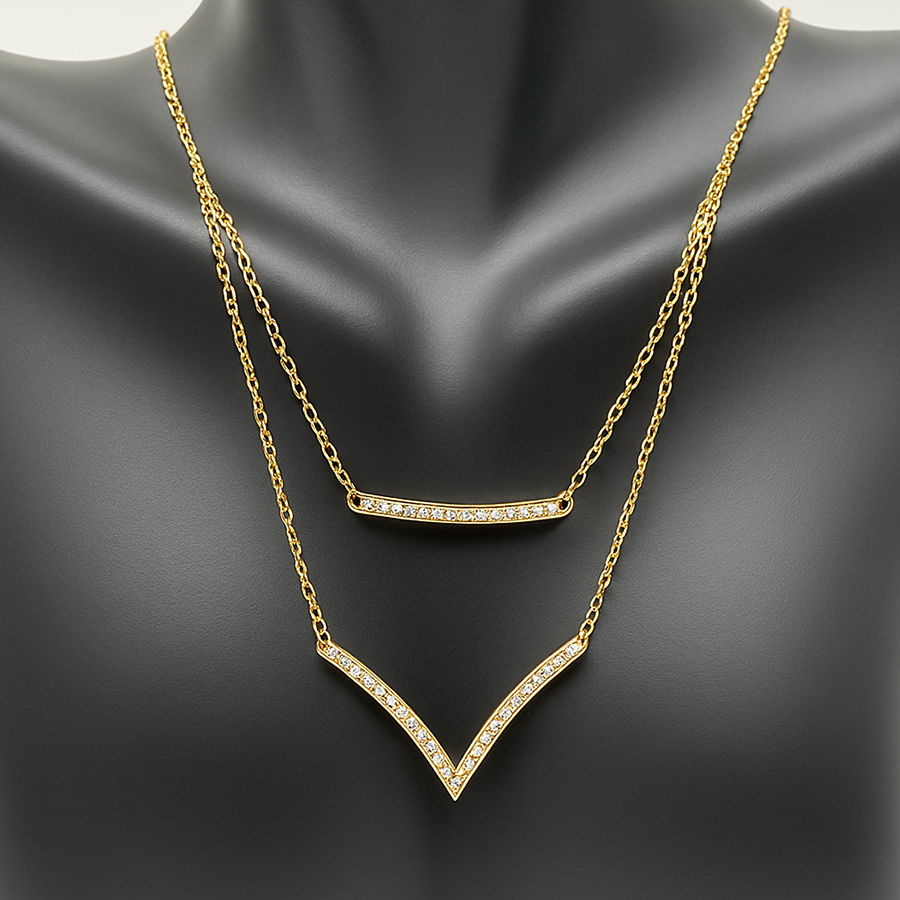 Trendy Yellow Gold Necklace