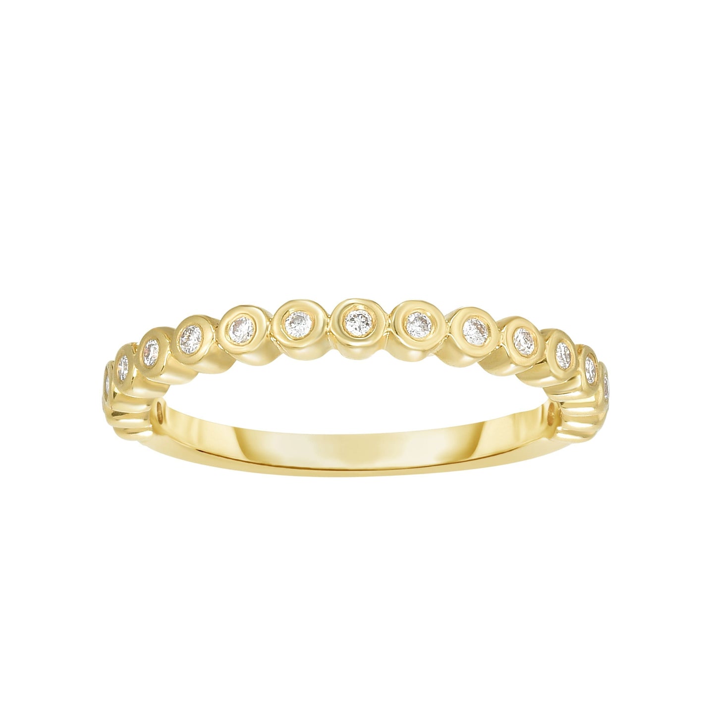 Diamond Bezel-Set Stackable Band Ring in 14k Yellow Gold - Sizable