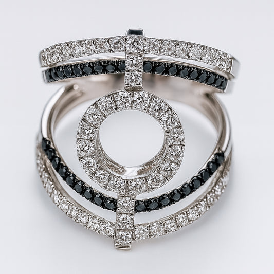 Diamond Statement Ring with Sapphires