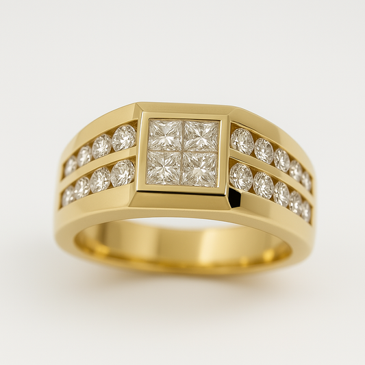 Men's Statement Ring with Diamonds