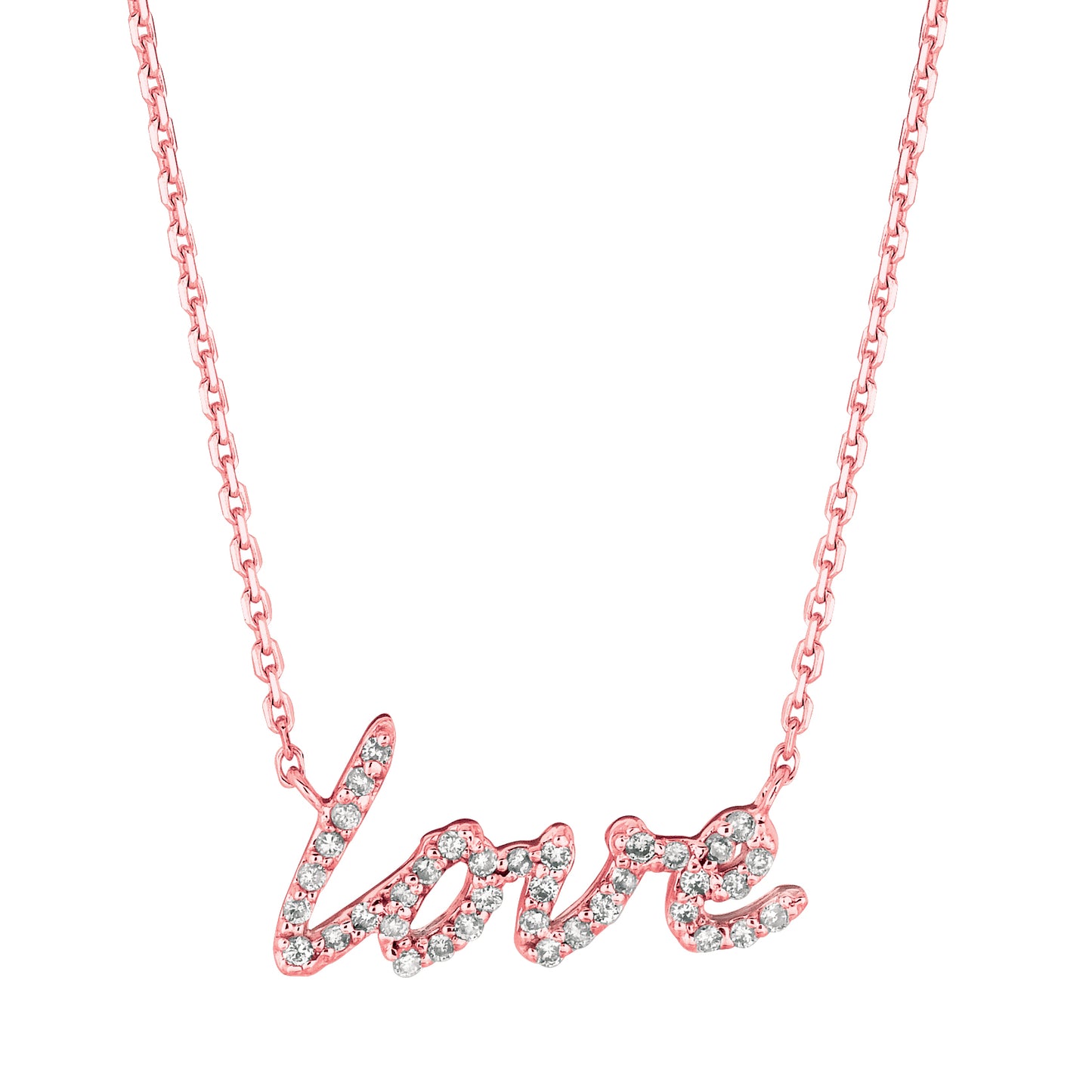 Diamond Love Pendant in Rose Gold