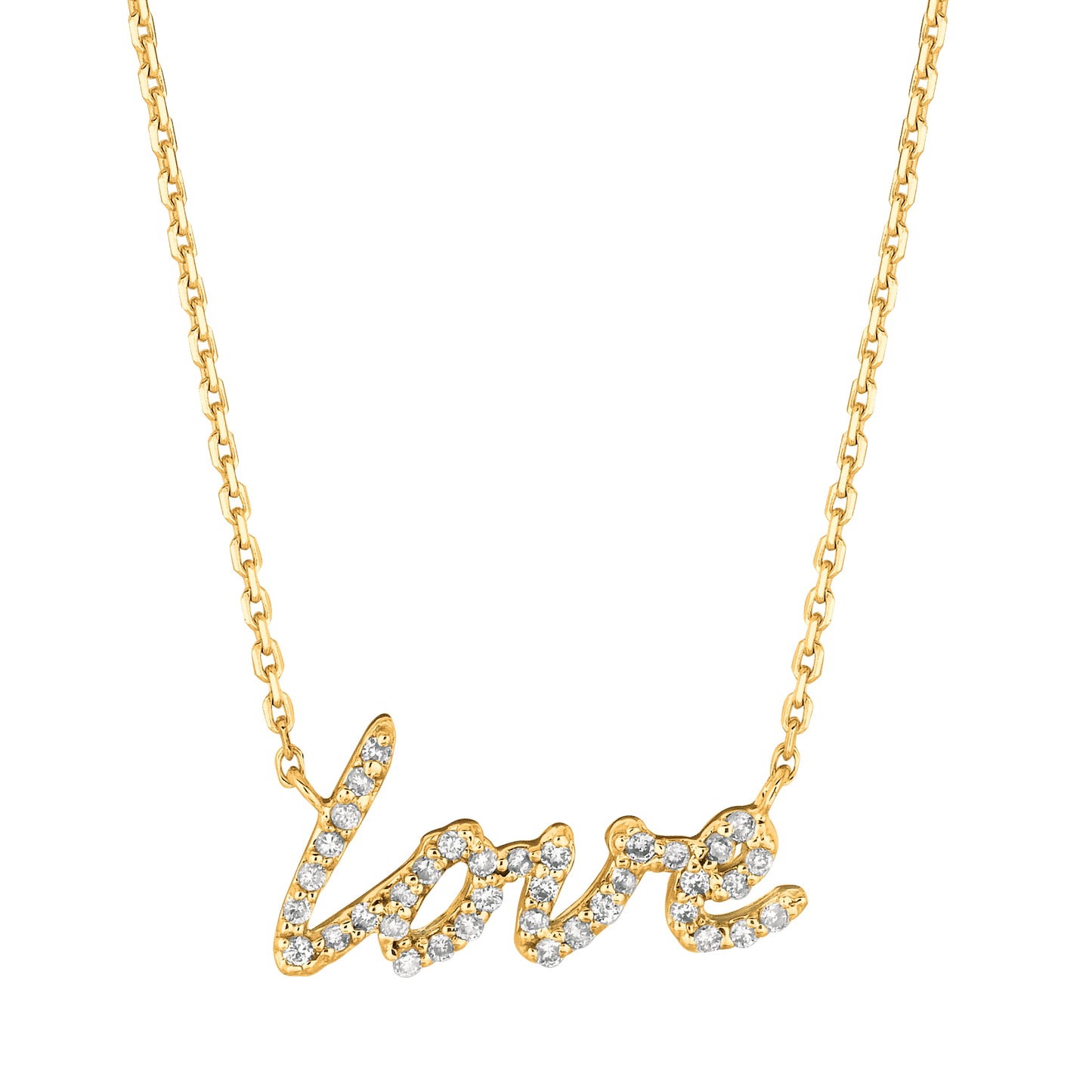 Diamond Love Pendant in Yellow Gold