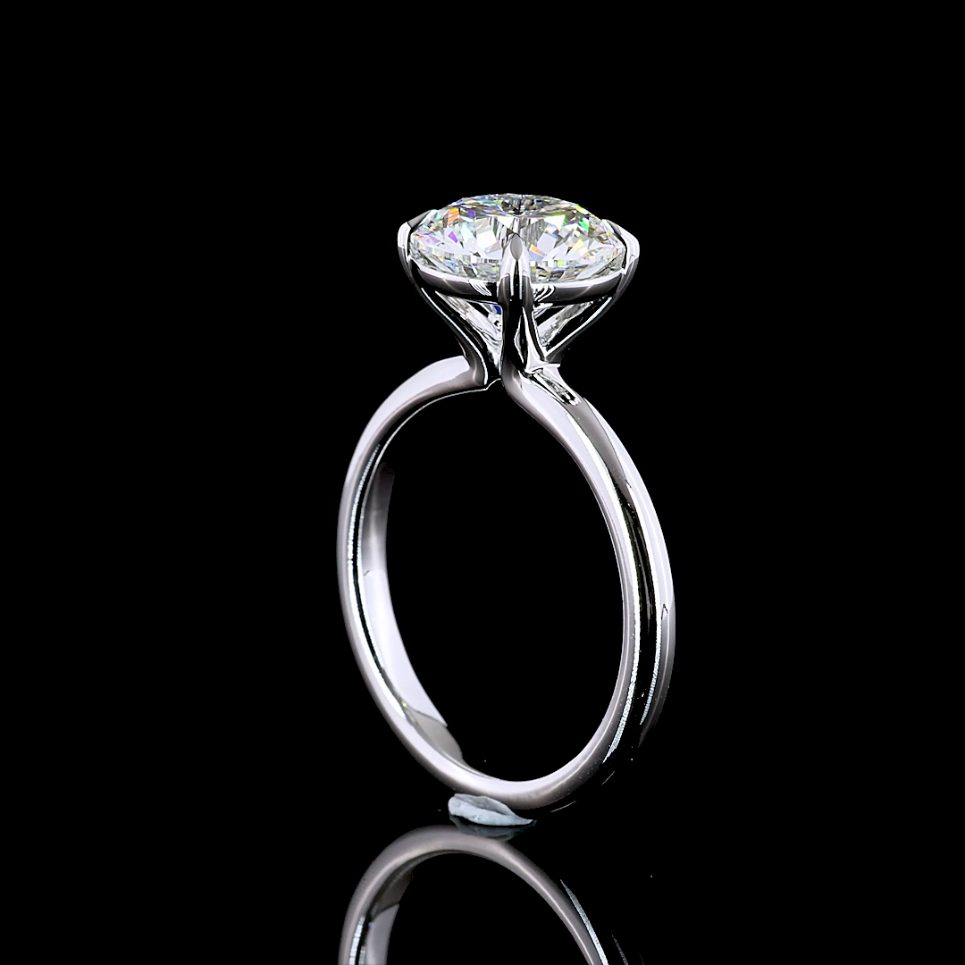 Round Shape Solitaire Engagement Ring (Lab Grown)