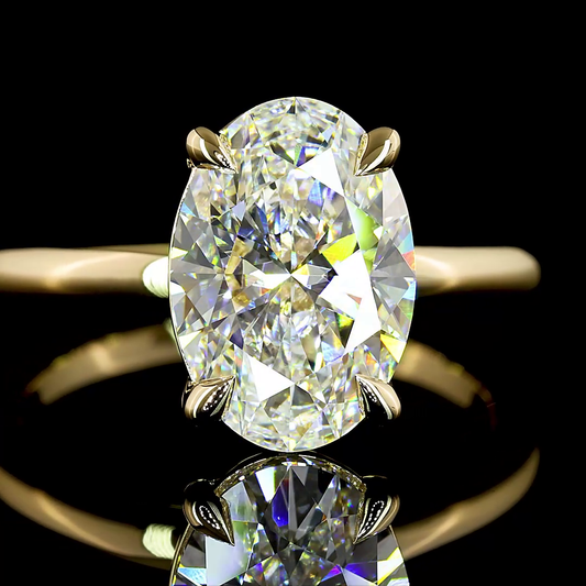 Oval Shape Solitaire Engagement Ring (Lab Grown)