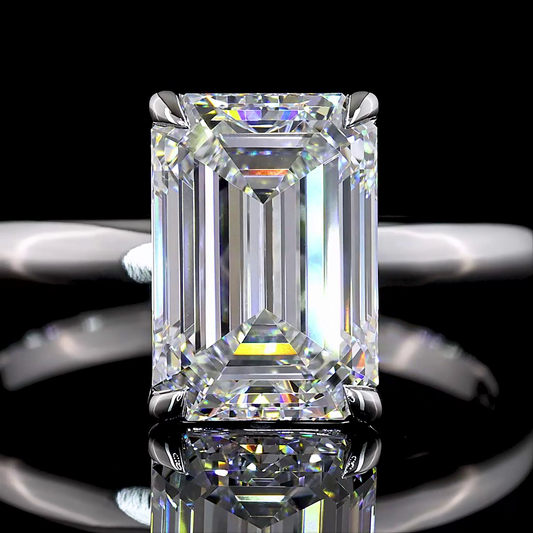 Emerald Shape Solitaire Engagement Ring (Lab Grown)