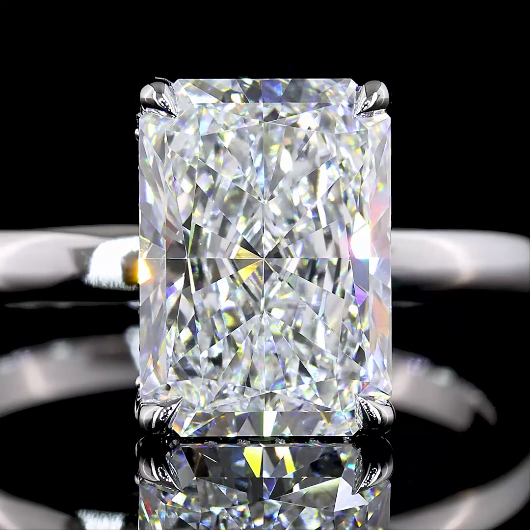 Radiant Shape Hidden Halo Engagement Ring (Lab Grown)
