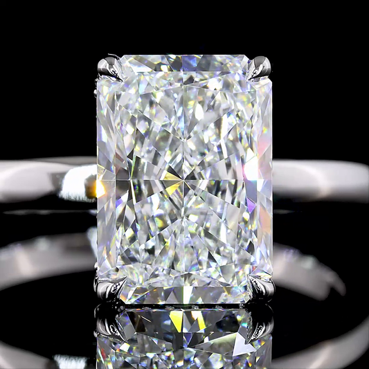 Radiant Shape Hidden Halo Engagement Ring (Lab Grown)