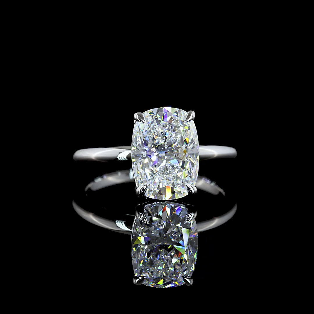 Cushion Brilliant Shape Solitaire Engagement Ring (Lab Grown)