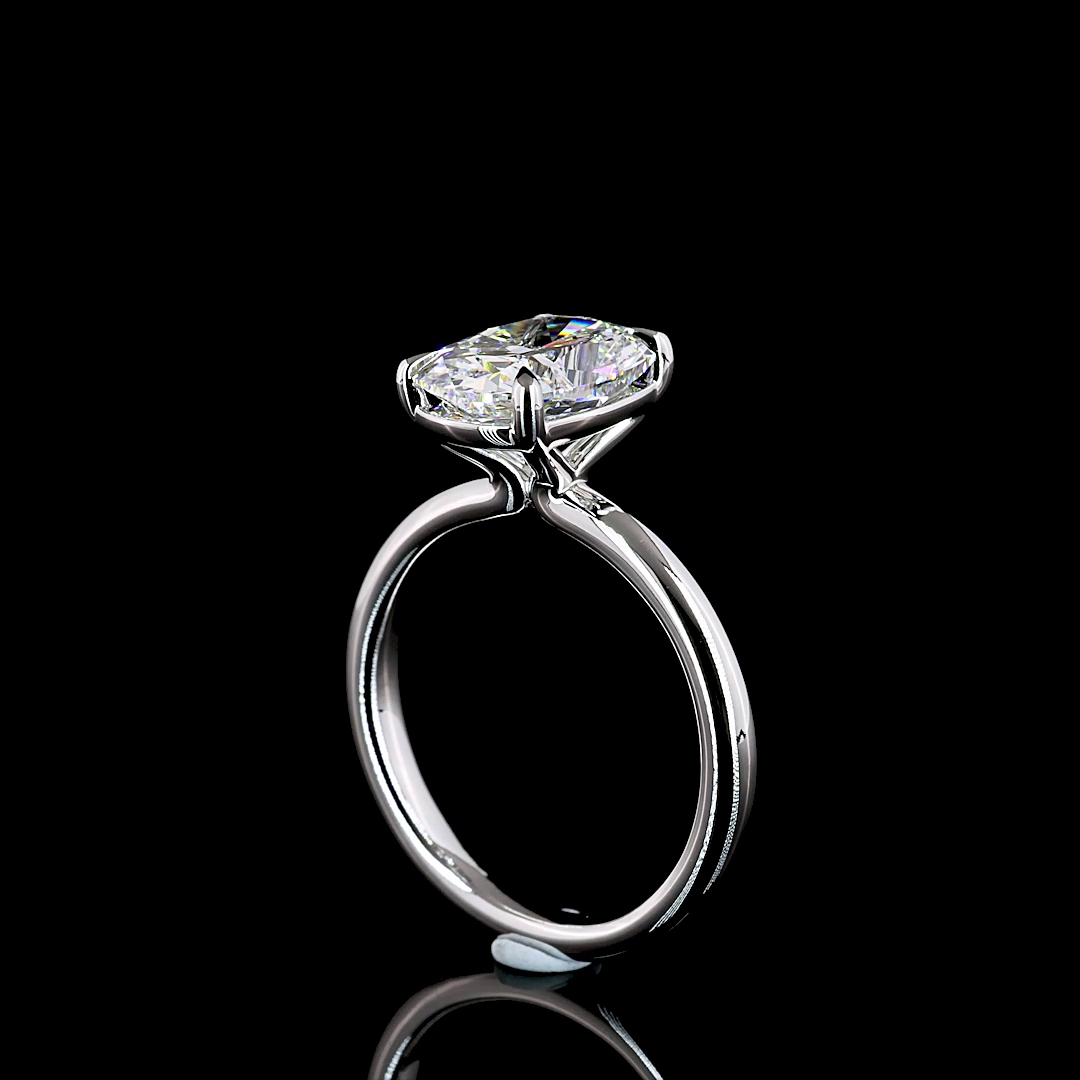 Cushion Brilliant Shape Solitaire Engagement Ring (Lab Grown)
