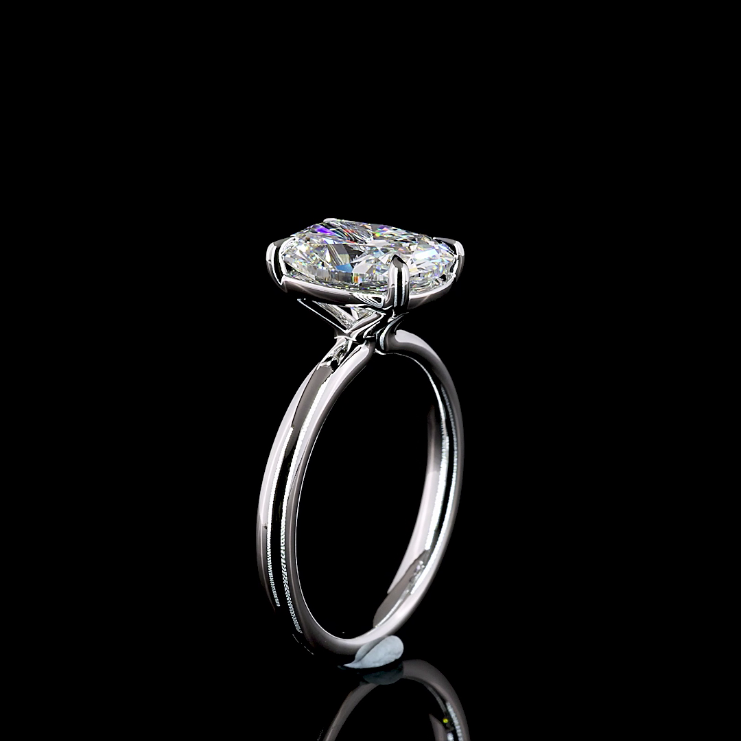 Cushion Brilliant Shape Solitaire Engagement Ring (Lab Grown)