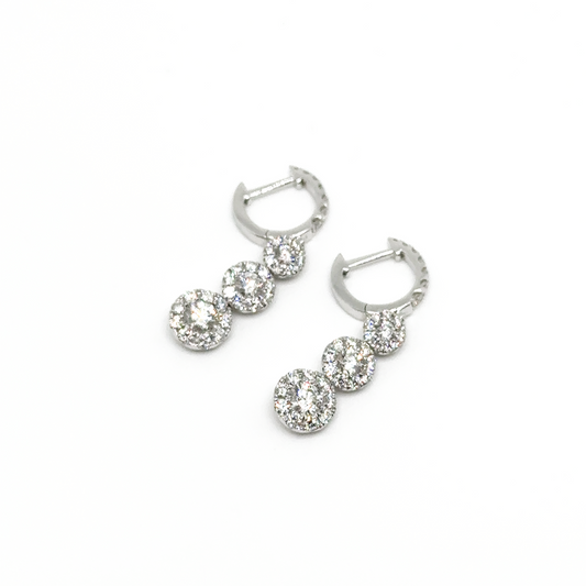 Triple Diamond Drop Earrings