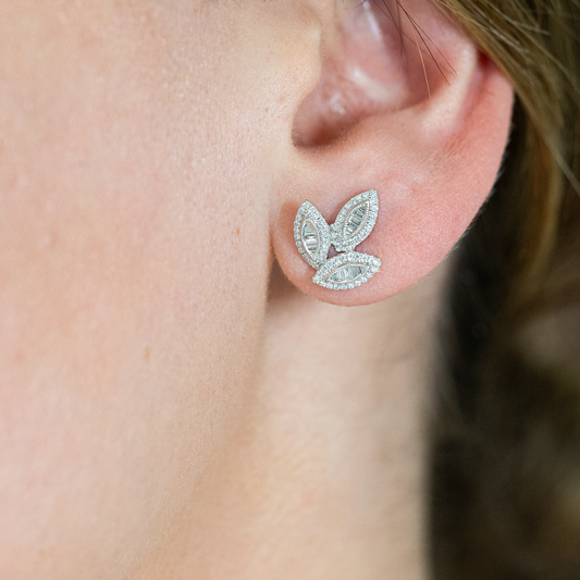 Leaf Diamond Studs