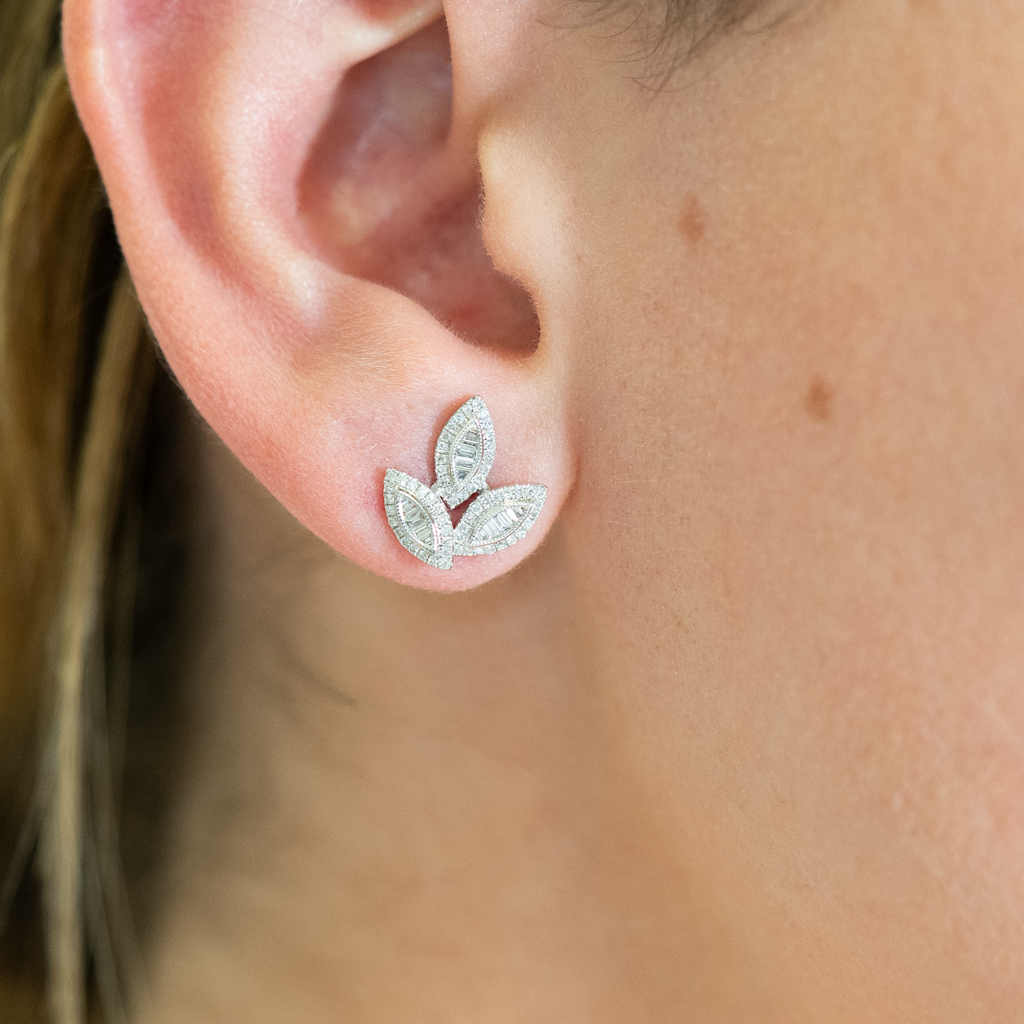 Leaf Diamond Studs