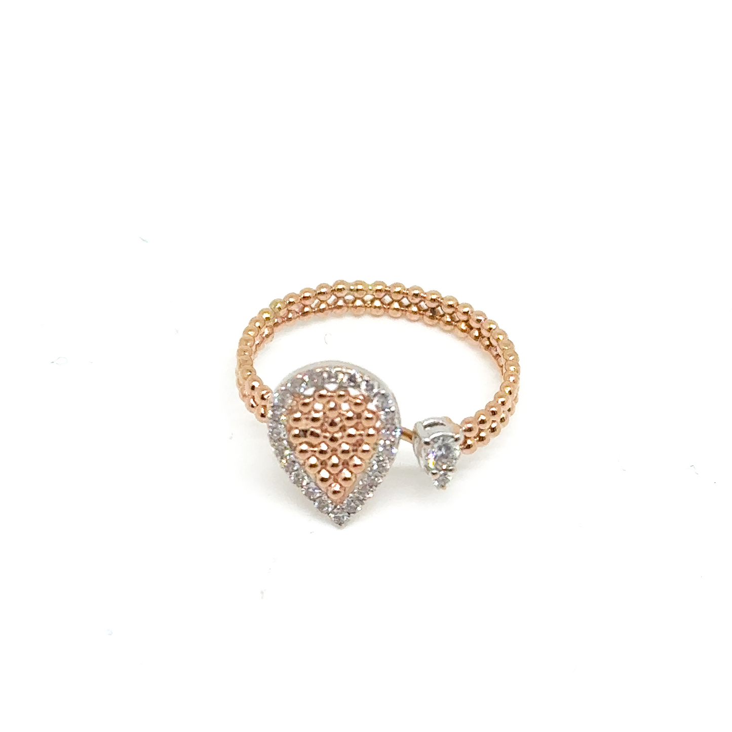 Pear Shaped Pave Ring