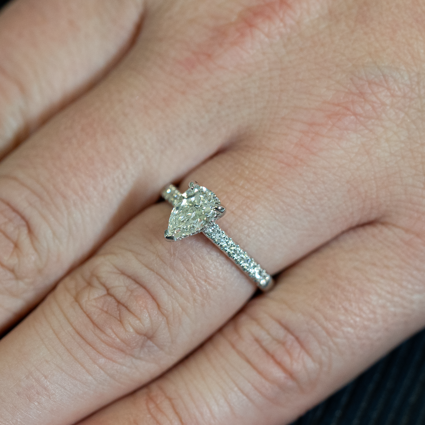 Pear Shaped Diamond Engagement Ring