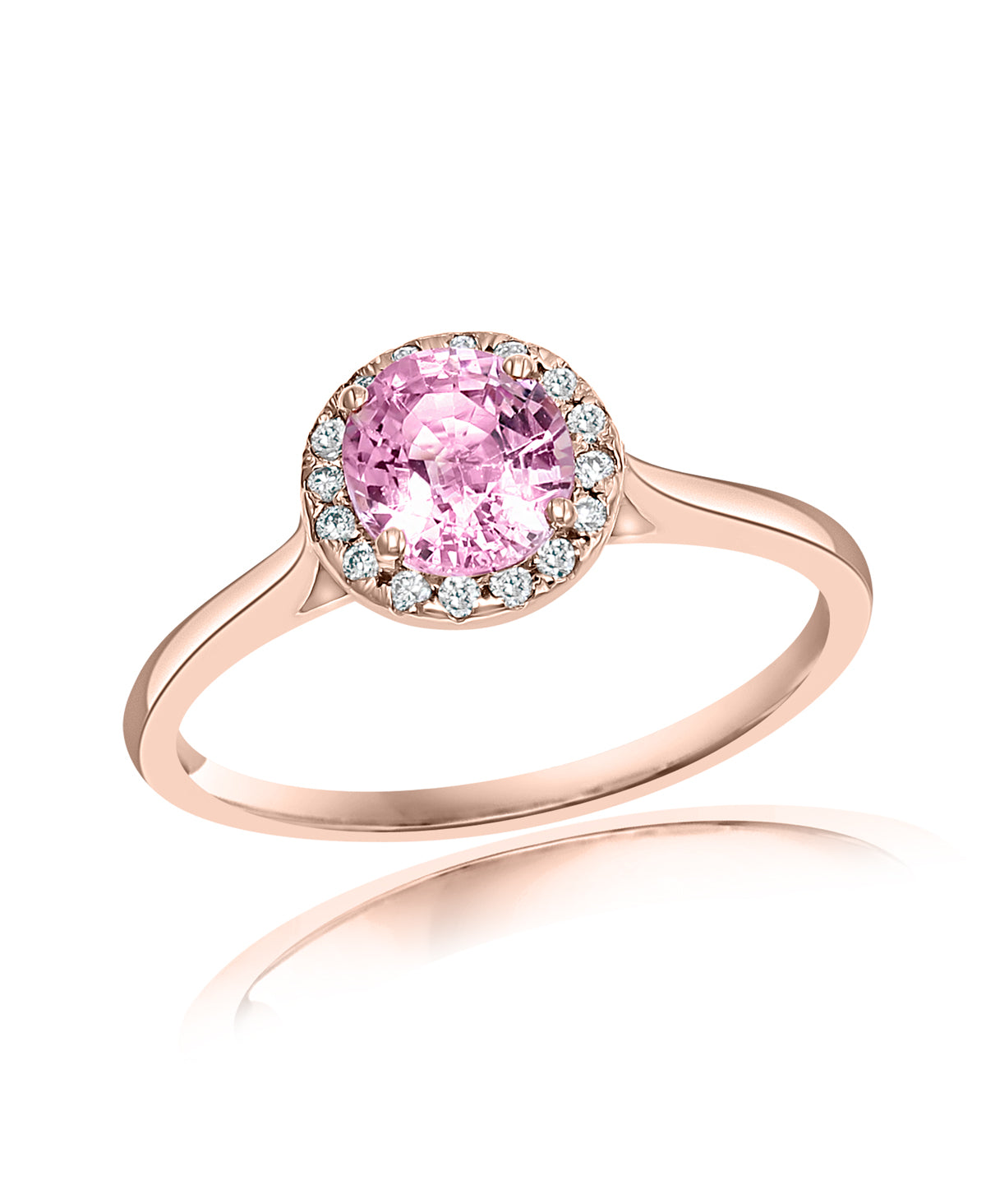 Pink Sapphire Halo Ring