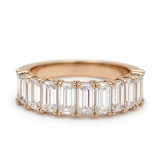 Rose Gold Band with White Sapphires