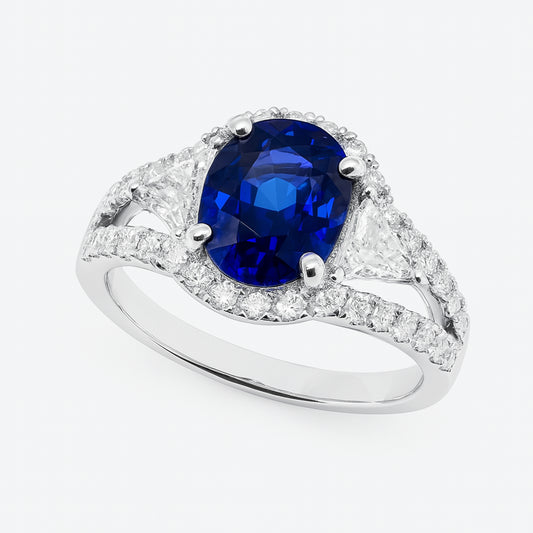 Sapphire Ring with Diamonds