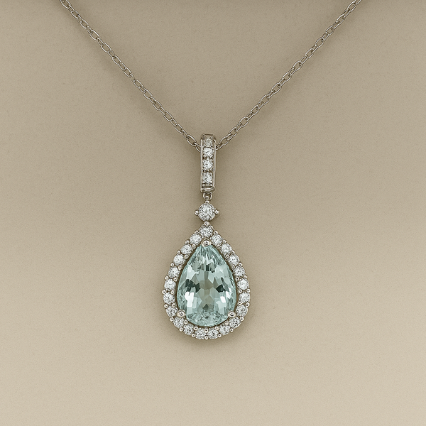 Aquamarine Teardrop Pendant