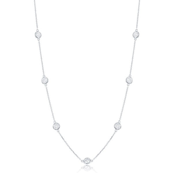 Diamond By The Yard Necklace in 14k White Gold