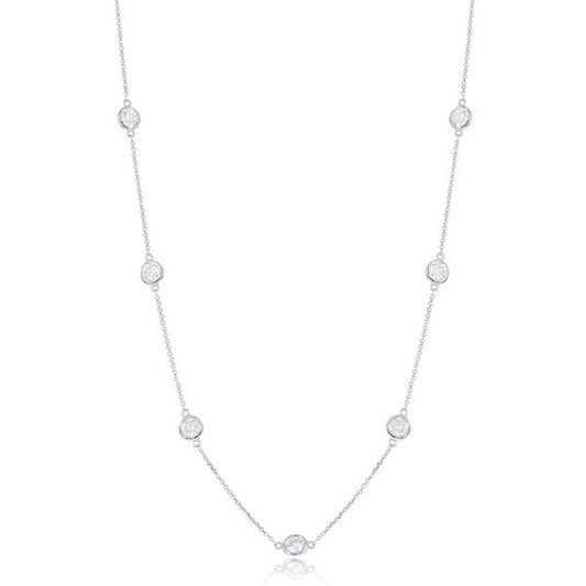 Diamond By The Yard Necklace in 14k White Gold