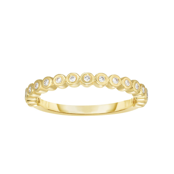 Diamond Bezel-Set Stackable Band Ring in 14k Yellow Gold - Sizable