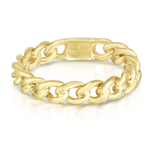 Chain Link Ring in 14k Yellow Gold