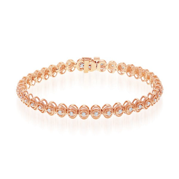 Diamond Bracelet in 14k Rose Gold