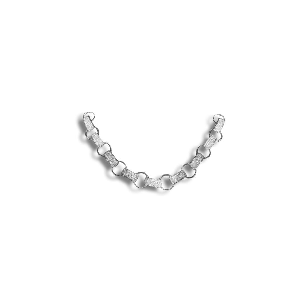 Statement Diamond Link Bracelet in 18k White Gold