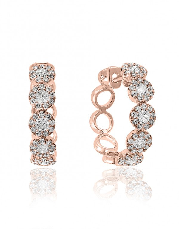 Diamond Hoop Earrings in 18k Rose Gold