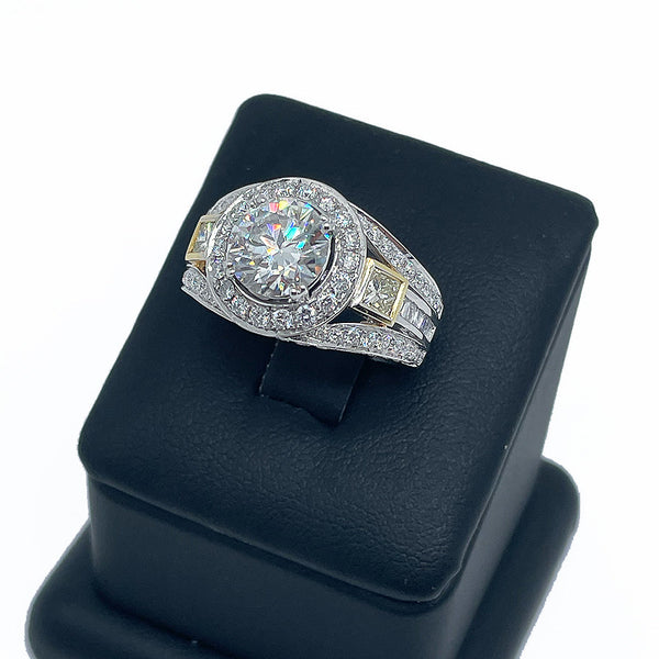 Classic Moissanite Ring with 1.60ct Diamonds
