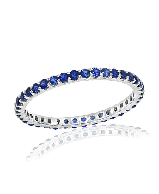 Sapphire Stackable Band Ring in 14k White Gold