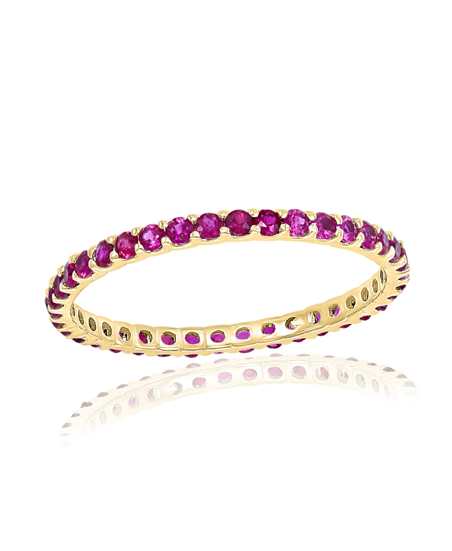 Ruby Stackable Band Ring in 14k Yellow Gold