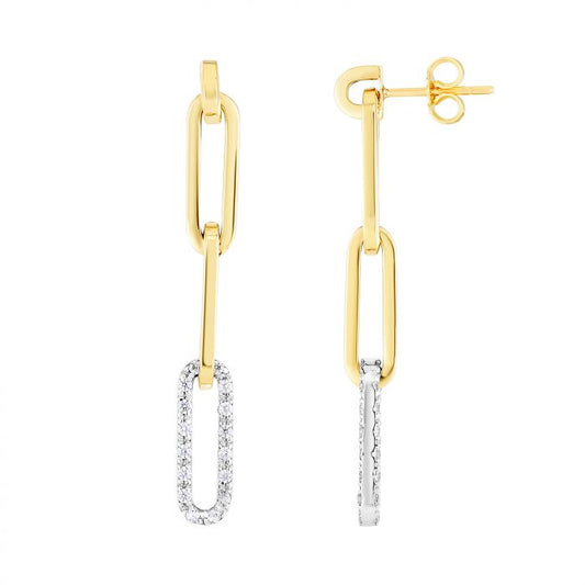 Diamond Paperclip Earrings