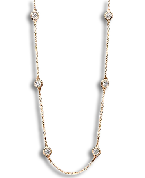 Diamond By The Yard Necklace in 18k Yellow Gold