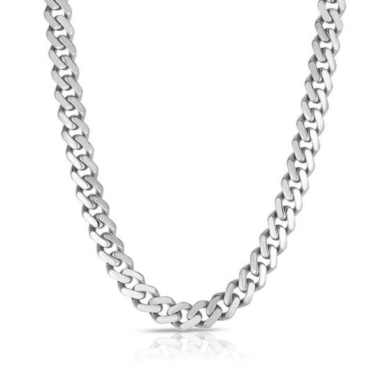 14K White Gold 9.5mm Lite Miami Cuban Link Chain